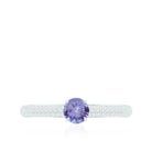 Rosec Jewels-Natural Tanzanite Engagement Ring with Pave Diamond Side Stones