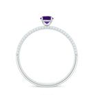 Rosec Jewels-Natural Amethyst Engagement Ring with Diamond for Women