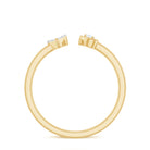 Certified Real Diamond Heart Promise Ring in Cuff Style Natural - ( HI-SI ) - Rosec Jewels