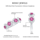 Pink Tourmaline Infinity Half Eternity Band Ring with Diamond AAA - Rosec Jewels