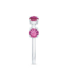 Alternate Semi Eternity Ring with Pink Tourmaline and Diamond AAA - Rosec Jewels