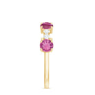 Alternate Semi Eternity Ring with Pink Tourmaline and Diamond AAA - Rosec Jewels