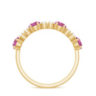 Alternate Semi Eternity Ring with Pink Tourmaline and Diamond AAA - Rosec Jewels