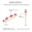 Natural Pink Tourmaline and Diamond Wedding Band For Her AAA - Rosec Jewels