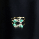Rosec Jewels-Natural Pear Emerald and Diamond Infinity Promise Ring