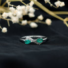 Rosec Jewels-Natural Pear Emerald and Diamond Infinity Promise Ring