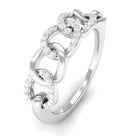 Contemporary Diamond Interlock Ring with Certificate Natural - ( HI-SI ) - Rosec Jewels