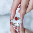 3.3 Carat Pear Shaped Lab Grown Orange Sapphire Wedding Ring Set with Diamond AAAA - Rosec Jewels