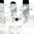 Certified 2.4 Carat Lab Grown Black Diamond Heart Engagement Ring with White Diamond Split Shank AAAA ( Synthetic ) - Rosec Jewels