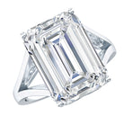 Rosec Jewels-Certified 10X14 MM Emerald Cut Moissanite Engagement Ring for Women