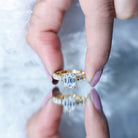 6X8 MM Emerald Cut Lab Grown Diamond Engagement Ring with Accent Lab - ( EF-VS ) - Rosec Jewels