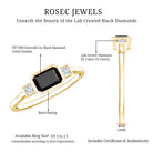 Lab Grown Black Diamond Bezel Set Engagement Ring For Women AAAA ( Synthetic ) 14K Yellow Gold Plated Silver - Rosec Jewels