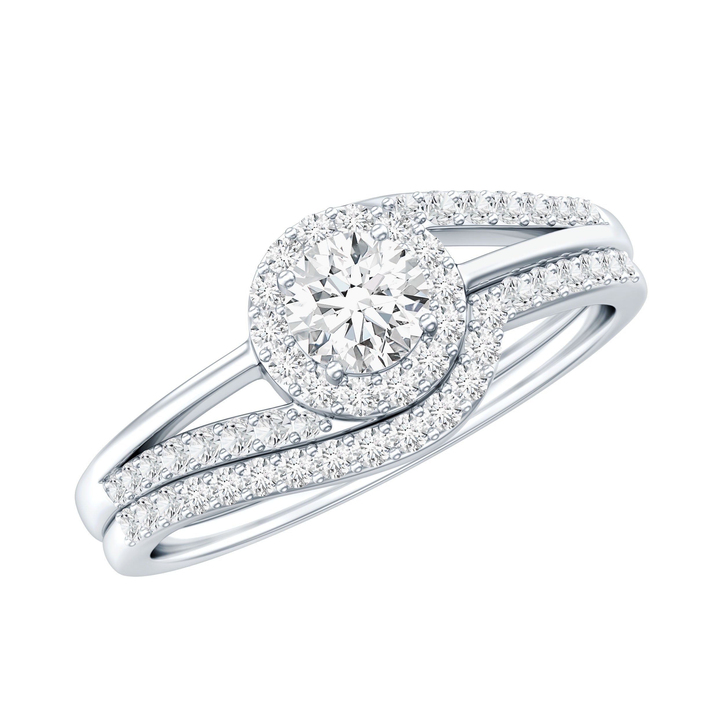 Certified Diamond Engagement Ring with Wedding Band