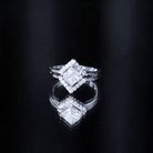 Princess Cut Lab Grown Diamond Bridal Ring Set Lab - ( EF-VS ) - Rosec Jewels