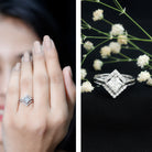 Rosec Jewels-Princess Cut Lab Grown Diamond Bridal Ring Set