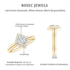 Princess Cut Lab Grown Diamond Bridal Ring Set Lab - ( EF-VS ) - Rosec Jewels