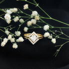 Princess Cut Lab Grown Diamond Bridal Ring Set Lab - ( EF-VS ) - Rosec Jewels
