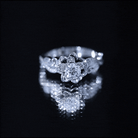 Lab Grown Diamond Flower Engagement Ring for Her Lab - ( EF-VS ) - Rosec Jewels
