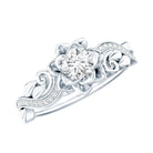 Lab Grown Diamond Flower Engagement Ring for Her Lab - ( EF-VS ) - Rosec Jewels
