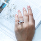 Lab Grown Diamond Flower Engagement Ring for Her Lab - ( EF-VS ) - Rosec Jewels