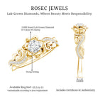 Lab Grown Diamond Flower Engagement Ring for Her Lab - ( EF-VS ) - Rosec Jewels