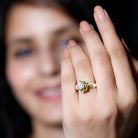 Lab Grown Diamond Flower Engagement Ring for Her Lab - ( EF-VS ) - Rosec Jewels