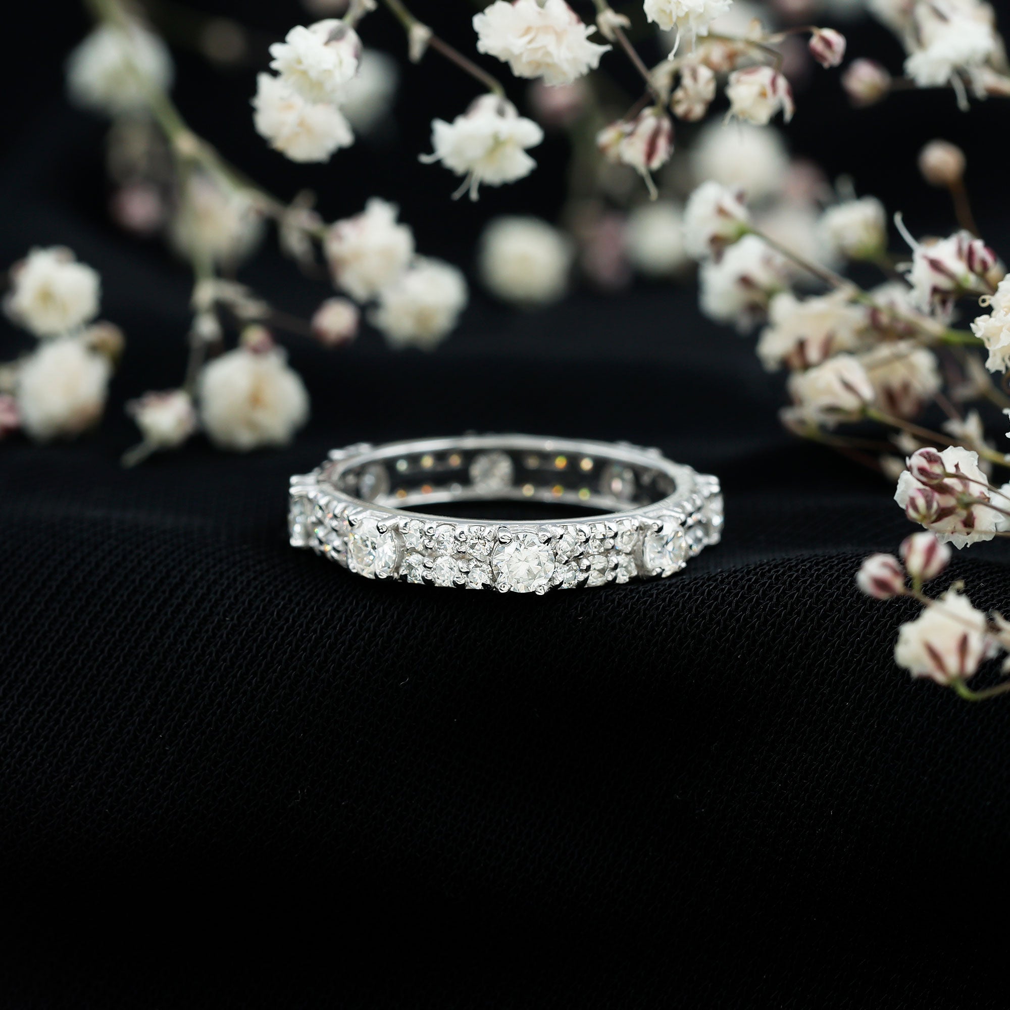 Full Eternity Lab Grown Diamond Wedding Band For Women Lab - ( EF-VS ) - Rosec Jewels