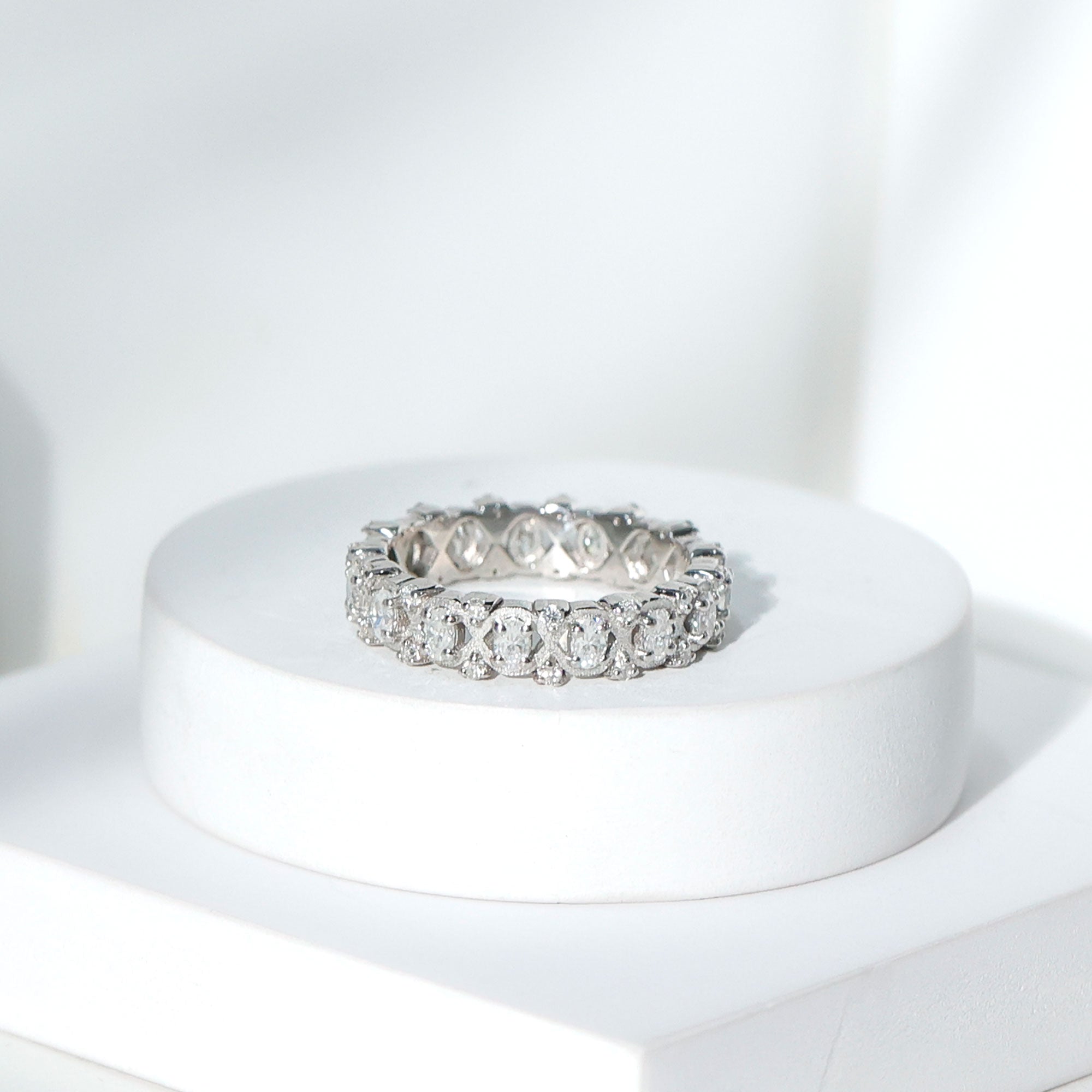 Rosec Jewels-Full Eternity Lab Grown Diamond Wedding Ring For Her