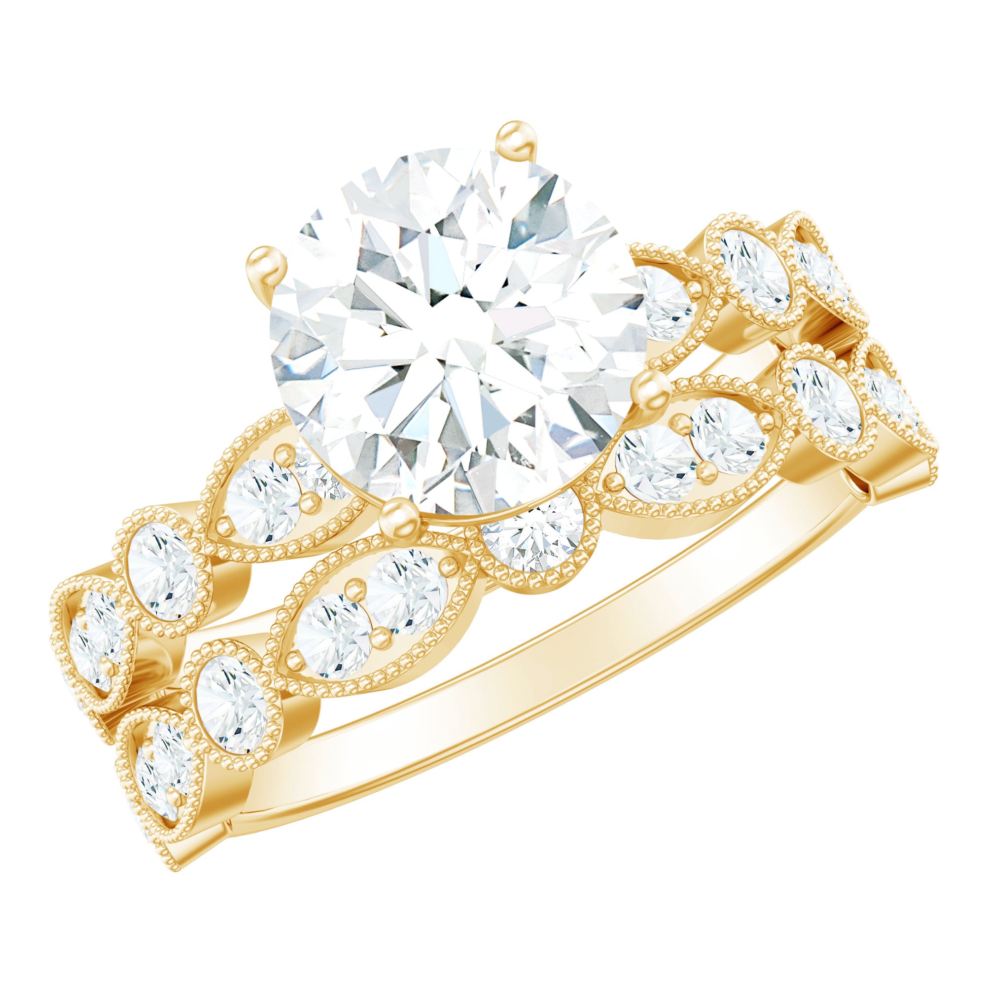 Rosec Jewels-Diamond Designer Marriage Ring Set For Women