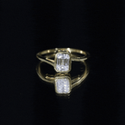 Bezel Set Lab Grown Diamond Bypass Engagement Ring Lab - ( EF-VS ) - Rosec Jewels