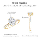 Certified 7X9 MM Lab Grown Diamond Oval Engagement Ring Lab - ( EF-VS ) - Rosec Jewels