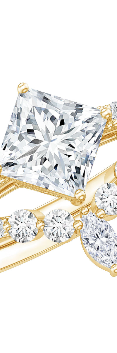 Rosec Jewels Lab Created Diamond Princess Cut Engagement Ring With Enhancer