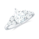 Rosec Jewels-Lab Grown Diamond Teardrop Engagement Ring With Round Shape Trio