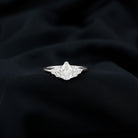 Rosec Jewels-Lab Grown Diamond Teardrop Engagement Ring With Round Shape Trio