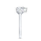 Lab Grown Diamond Teardrop Engagement Ring With Round Shape Trio Lab - ( EF-VS ) - Rosec Jewels