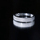 Certified Lab Grown Diamond 3 Row Wedding Band Lab - ( EF-VS ) - Rosec Jewels
