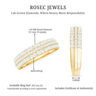 Rosec Jewels-Certified Lab Grown Diamond 3 Row Wedding Band
