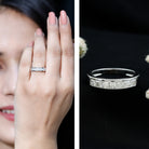 Rosec Jewels-Certified Brilliant Cut Diamond Princess Cut Wedding Band