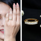 Rosec Jewels-Certified Brilliant Cut Diamond Princess Cut Wedding Band