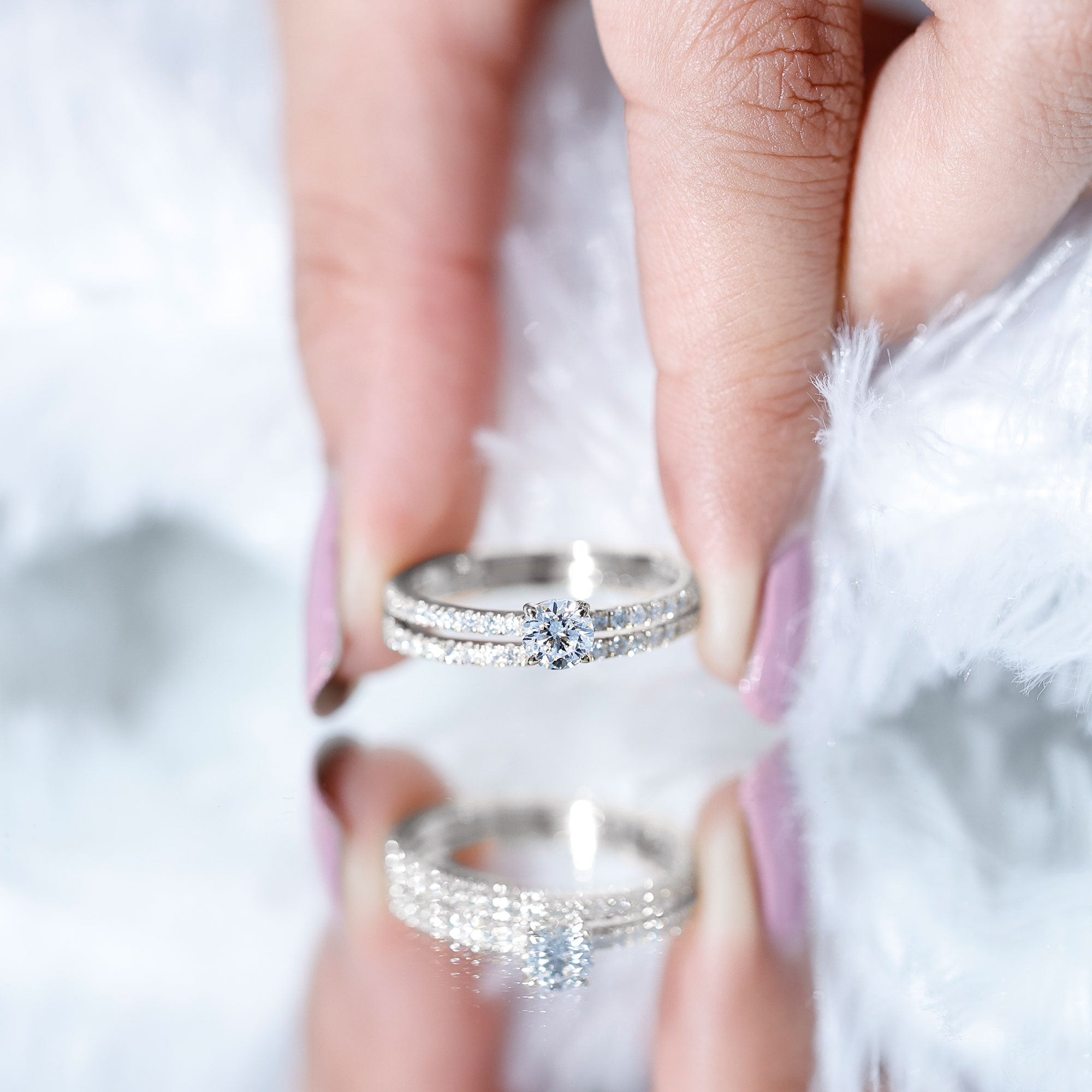 Rosec Jewels-Certified Lab Created Diamond Wedding Ring Set For Bride