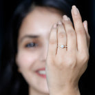 Rosec Jewels-Round Brilliant Cut Lab Grown Diamond Promise Ring with Side Stones