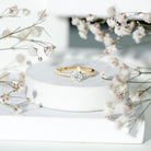 Rosec Jewels-Round Brilliant Cut Lab Grown Diamond Promise Ring with Side Stones