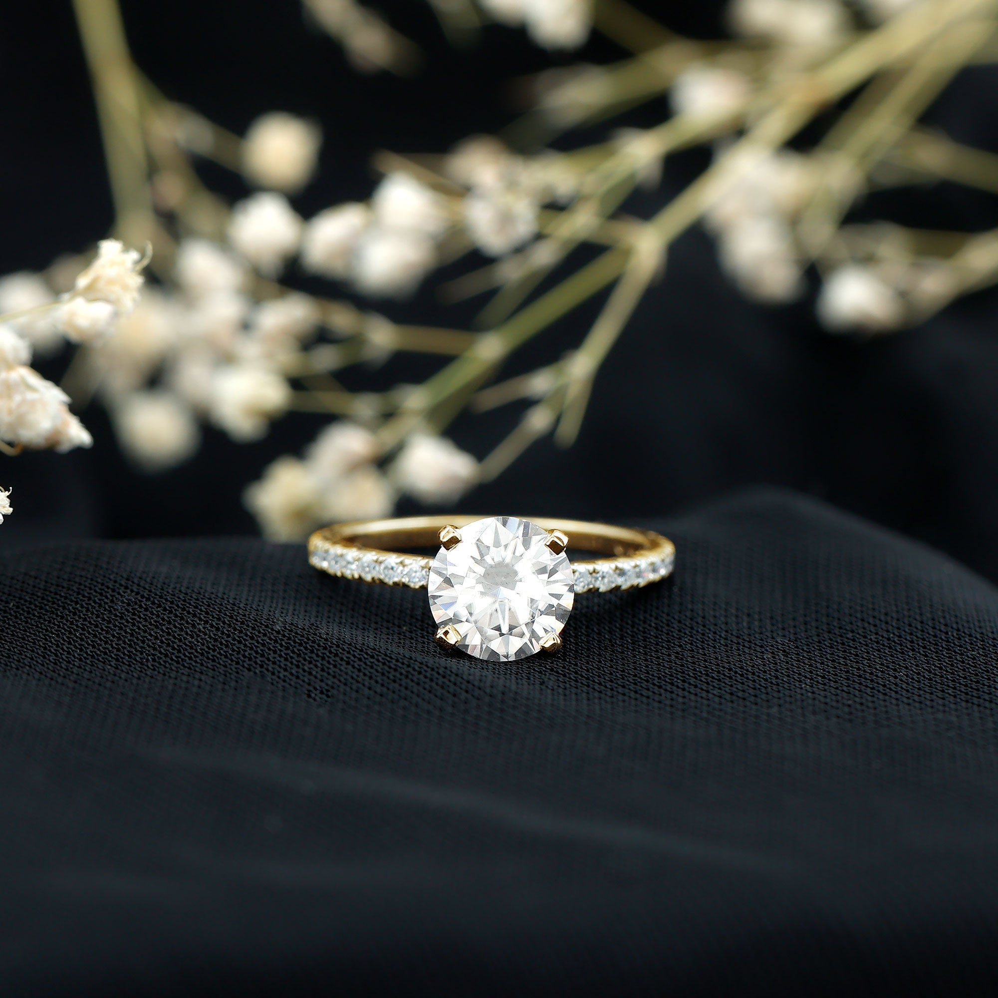 Rosec Jewels-Brilliant Cut 2 Carat Lab Grown Diamond Solitaire Engagement Ring