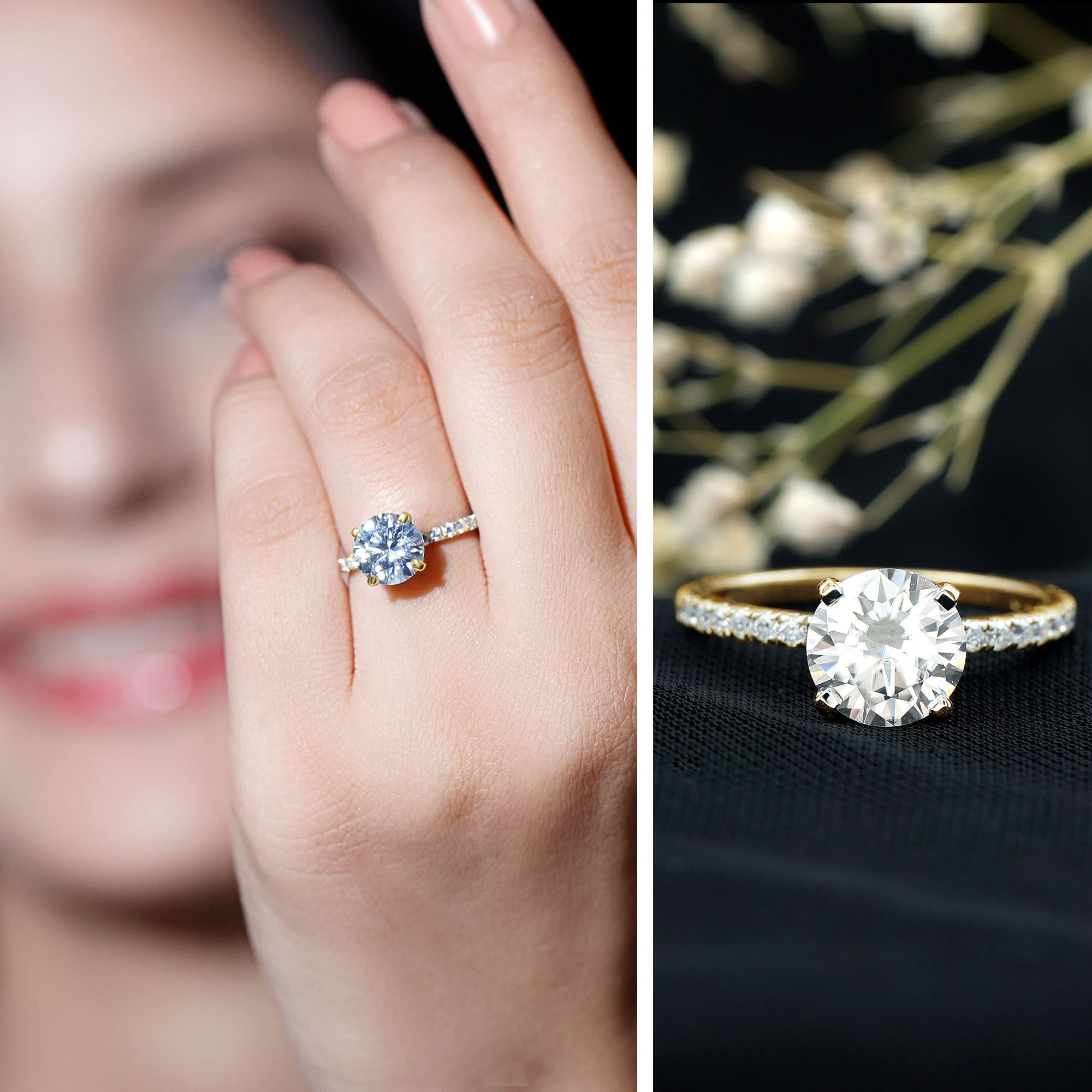 Rosec Jewels-Brilliant Cut 2 Carat Lab Grown Diamond Solitaire Engagement Ring