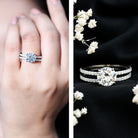 Lab Grown Diamond Wedding Ring Set with Certificate Lab - ( EF-VS ) - Rosec Jewels