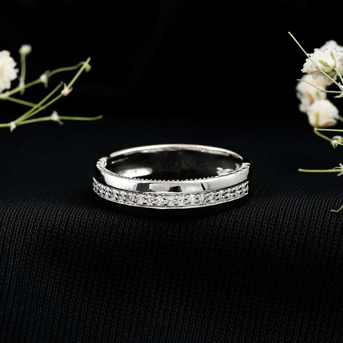 Certified Lab Grown Diamond Mens Wedding Band Lab - ( EF-VS ) - Rosec Jewels