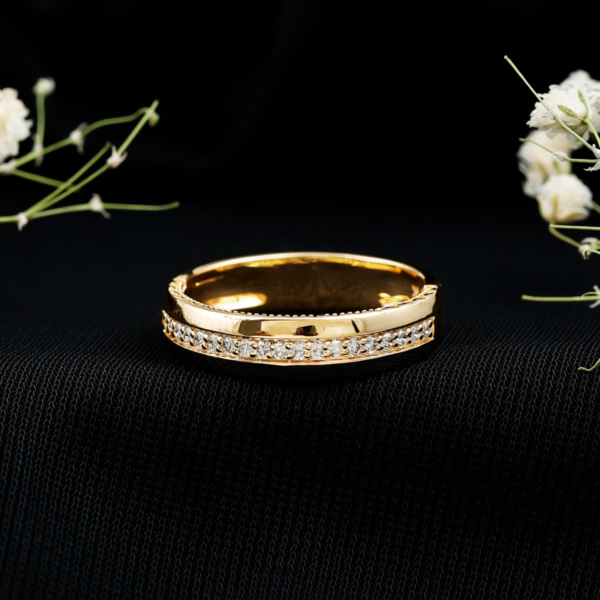Certified Lab Grown Diamond Mens Wedding Band Lab - ( EF-VS ) - Rosec Jewels