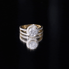 Lab Grown Diamond Halo Bridal Ring Set for Women Lab - ( EF-VS ) - Rosec Jewels