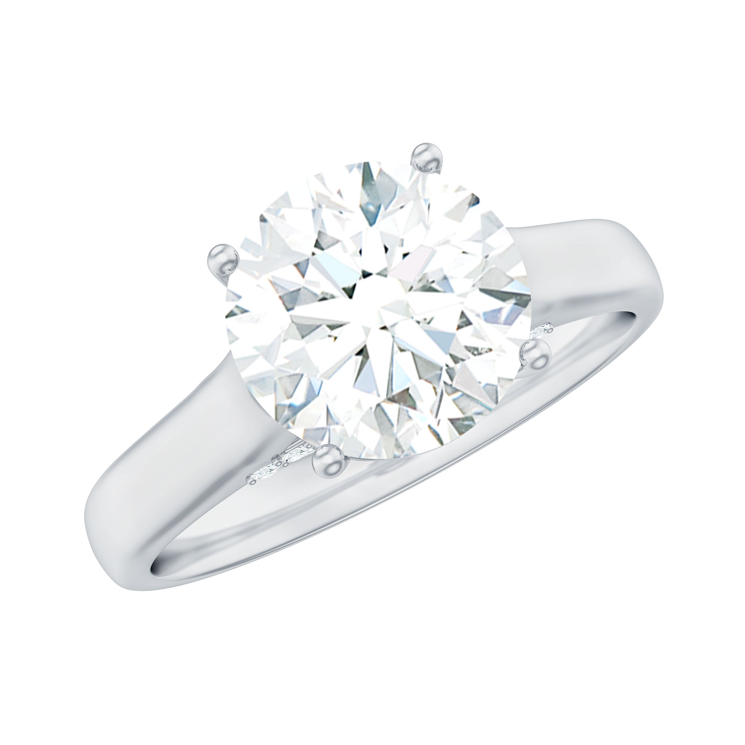 Rosec Jewels-Brilliant Cut Lab Grown Diamond Classic Engagement Ring with Certificate