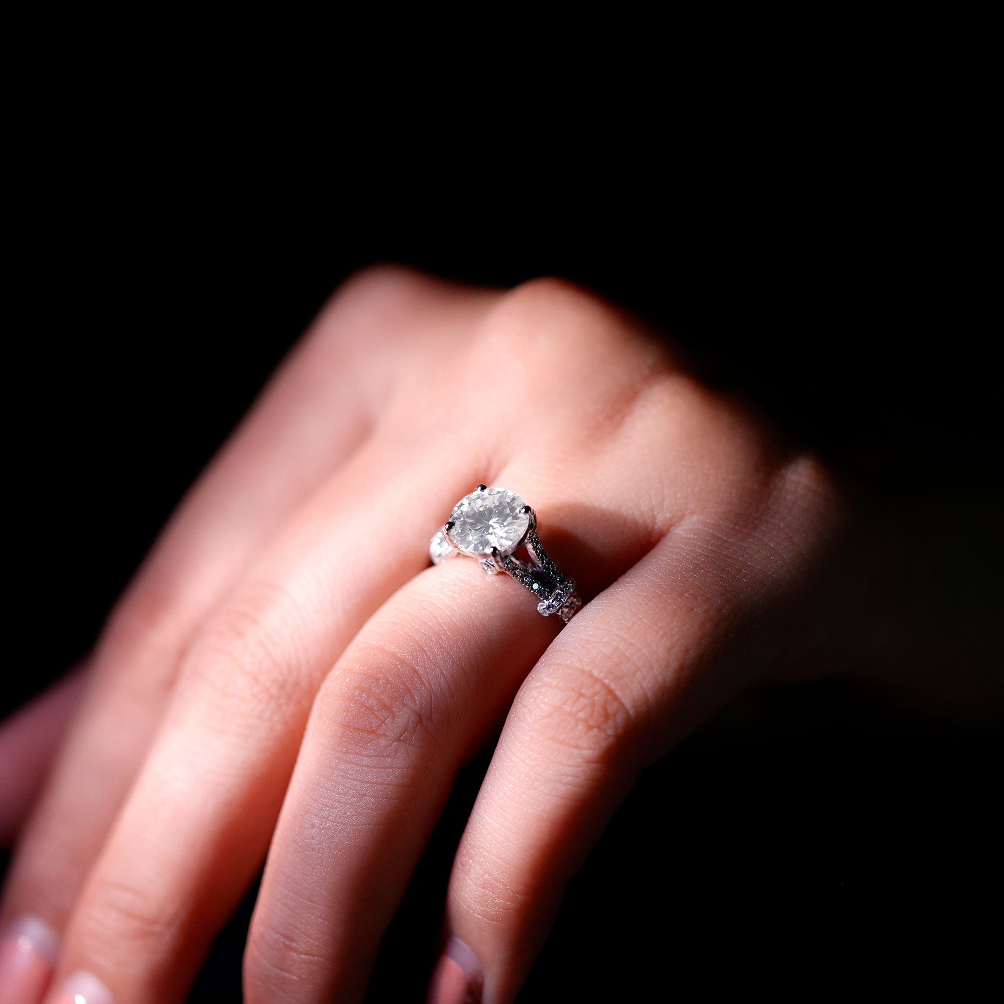 Rosec Jewels-Certified Brilliant Cut Diamond Split Shank Engagement Ring